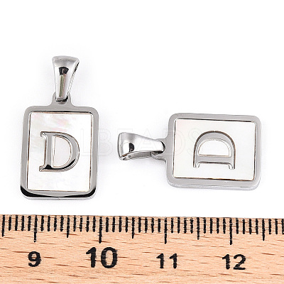 304 Stainless Steel Pave Shell Pendants STAS-G327-01P-D-1