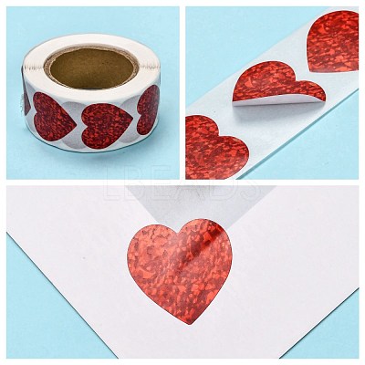 Heart Shaped Stickers Roll DIY-K027-A05-1