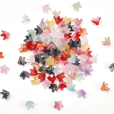 150Pcs 15 Colors Handmade Lampwork Bead Caps LAMP-PA0001-22-1