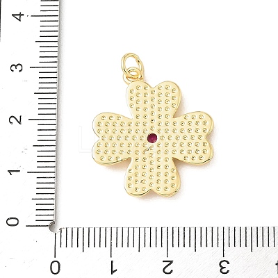 Brass Micro Pave Medium Violet Red Cubic Zirconia Pendants CU-CBA9CBD-07G-1