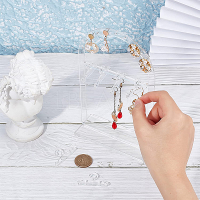 Transparent Acrylic Earring Display Stands ODIS-WH0025-62-1