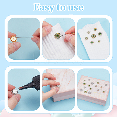 200Pcs 2 Colors Iron Rhinestones Cabochons FIND-AR0006-24-1