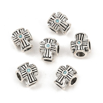 Alloy Rhinestones European Beads PALLOY-Q313-10A-1
