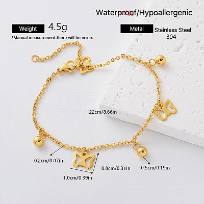 304 Stainless Steel Charm Anklets for Women YT2164-5-1