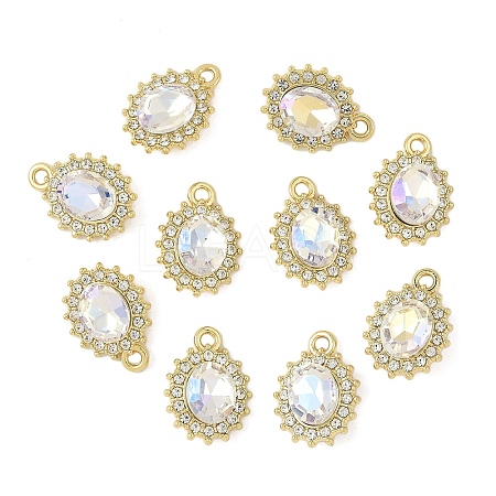 10Pcs Alloy Rhinestone Pendants ALRI-YW0001-25A-1