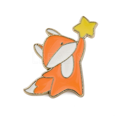 Animals Holding Star Enamel Pins JEWB-S032-02G-C-1