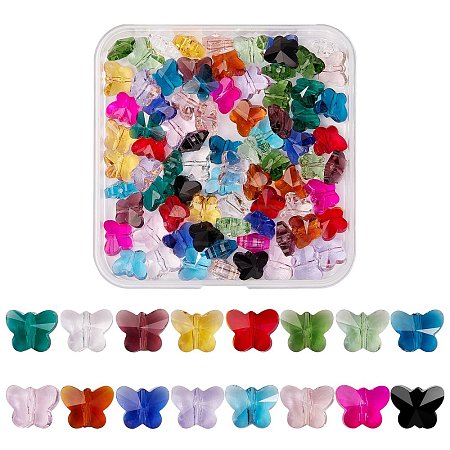 96Pcs 16 Colors Transparent Glass Beads GLAA-SZ0001-36-1