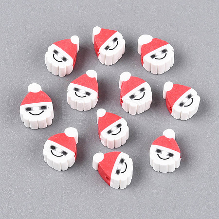 Christmas Theme Handmade Polymer Clay Beads CLAY-S091-75-1
