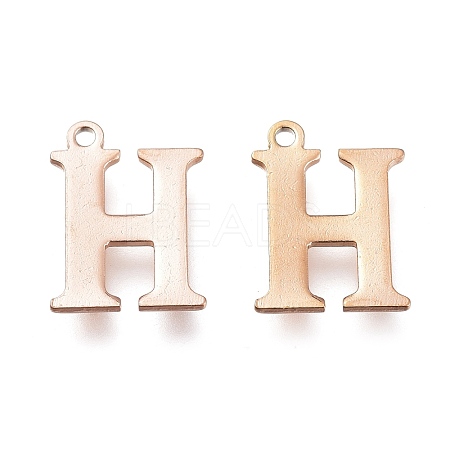 PVD Vacuum Plating  304 Stainless Steel Charms STAS-H112-H-RG-1