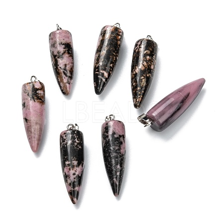 Natural Rhodonite Pointed Pendants G-D040-01P-B14-1