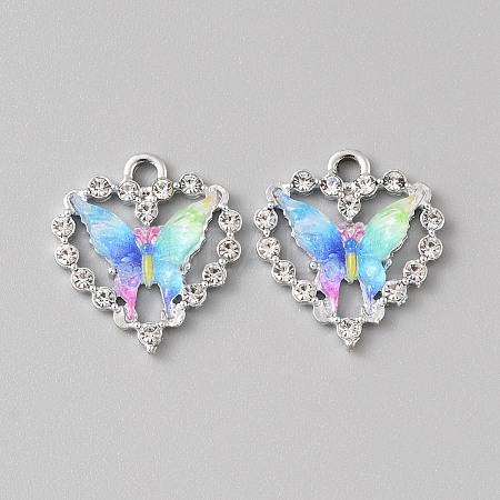 Platinum Alloy Rhinestone Pendants FIND-TAC0008-69P-08-1