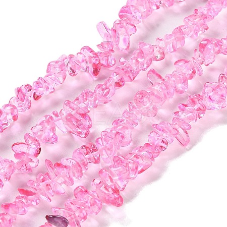 Spray Painted Transparent Glass Beads Strands GLAA-P060-01A-09-1