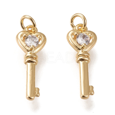 Brass Micro Pave Cubic Zirconia Pendants KK-K246-39G-1