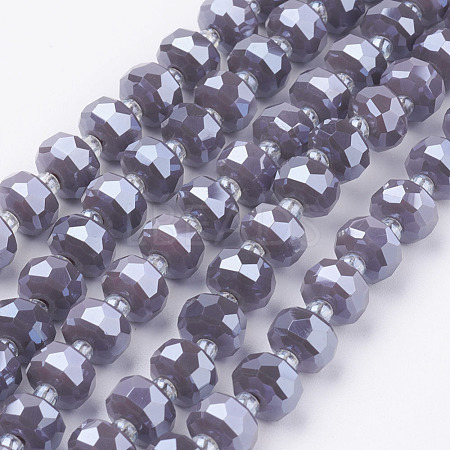 Electroplate Opaque Glass Beads Strands EGLA-E051-PL8mm-A03-1