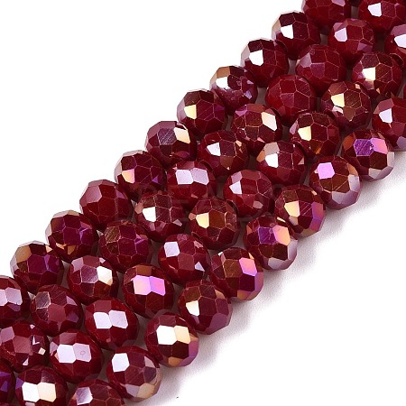 Electroplate Glass Beads Strands EGLA-A044-P8mm-B02-1
