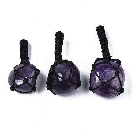 Natural Amethyst Pendants G-N0326-93F-1