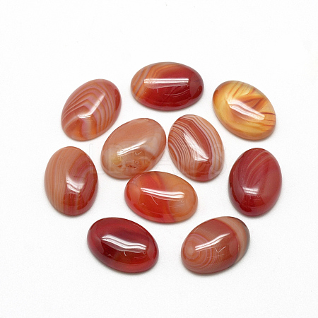Natural Striped Agate/Banded Agate Cabochons X-G-R415-14x10-14-1