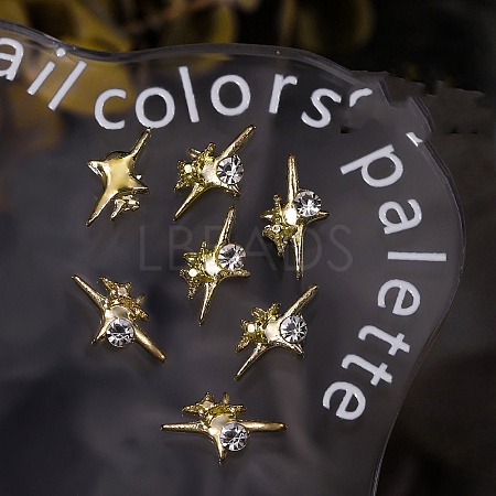 Star Alloy Rhinestone Cabochons MRMJ-WH0075-114-04-1