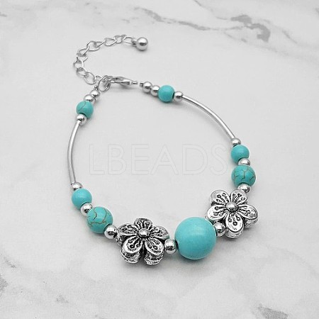 Synthetic Turquoise Bead Braceles PJ9354-2-1
