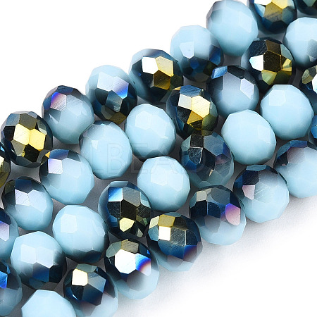 Electroplate Opaque Glass Beads Strands EGLA-A034-P6mm-S16-1