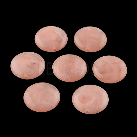 Flat Round Imitation Gemstone Acrylic Beads LS-OACR-R051-24-1