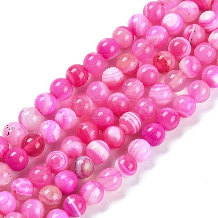 Natural Striped Agate/Banded Agate Beads Strands X-G-H037-A02-02-1