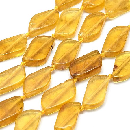 Natural Yellow Fluorite Beads Strands G-G106-F03-01-1