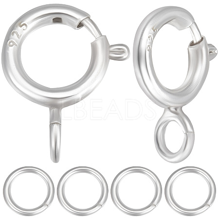 20Pcs 925 Sterling Silver Spring Ring Clasps STER-BBC0001-48-1