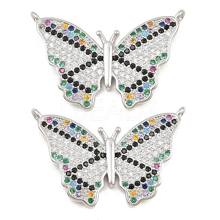 Brass Micro Pave Cubic Zirconia Pendants CU-CBA908F-05P-08-1
