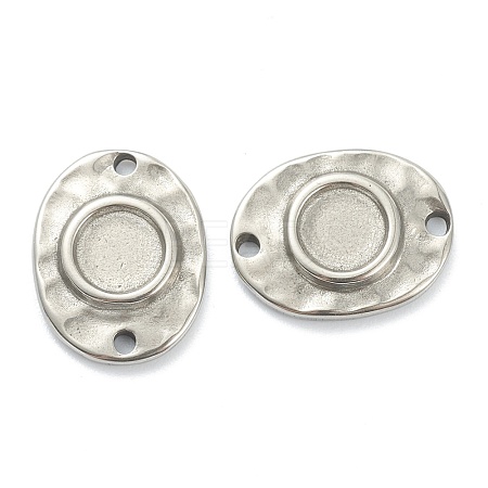 Non-Tarnish 304 Stainless Steel Cabochon Connector Settings STAS-P279-05P-1
