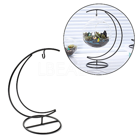 Moon Shaped Glass Bottle Iron Hanging Rack IFIN-Q127-02A-1