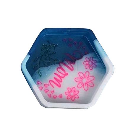 Hexagon Mother's Day Word MOM DIY Tray Silicone Molds DIY-G112-02B-1
