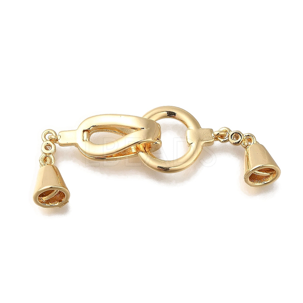 Brass Fold Over Clasps Micro Pave Clear Cubic Zirconia - Lbeads.com