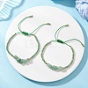 2Pcs Natural Green Aventurine & Glass Seed Beads Braided Bead Bracelets for Women BJEW-MZ00247-05-2