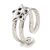 304 Stainless Steel Open Cuff Ring for Women RJEW-F166-06P-01-1