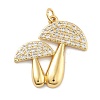 Rack Plating Brass Micro Pave Cubic Zirconia Pendants KK-Z071-82G-02-1