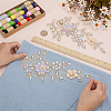 2Pcs 2 Styles Flower Polyester & Glass & Plastic Pearl Embroidery Sew on Ornament Accessories PATC-FG0003-42-3