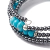 Non-magnetic Synthetic Hematite Bead & Synthetic Turquoise Bangle Making BJEW-JB10990-4