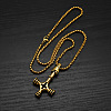 Vintage 304 Stainless Steel Viking Wolf Cross Hammer Pendant Necklaces for Men WG40DB5-02-1