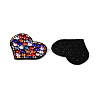 Heart Hotfix Glass Rhinestone with Cloth Patches PATC-T002-02E-2