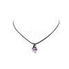 Alloy Witch Hat with Glass Mushroom Pendant Necklace for Women NJEW-JN04255-5