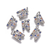 Brass Micro Pave Cubic Zirconia Charms ZIRC-L070-38N-P-1