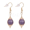 Natural Amethyst Braided Dangle Earring EJEW-JE04845-01-1