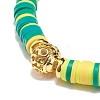 7Pcs 7 Color Handmade Polymer Clay Disc Surfer Stretch Bracelets Set BJEW-JB08798-4