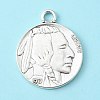 Tibetan Style Alloy Coin Pendants TIBEP-GC001-AS-RS-1