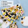 89Pcs Colorful Pattern Printed Silicone Beads Sets SIL-SZ0002-54C-3