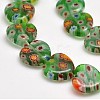 Handmade Millefiori Glass Heart Bead Strands LK-P017-10-2