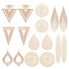 Unicraftale 32Pcs 8 Style Rack Plating Brass Filigree Big Pendants KKC-UN0001-02-1