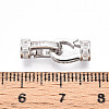 925 Sterling Silver Micro Pave Clear Cubic Zirconia Fold Over Clasps STER-T008-09P-3