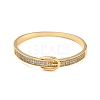 Clear Cubic Zirconia Clasp Shape Bangle BJEW-I298-27G-1